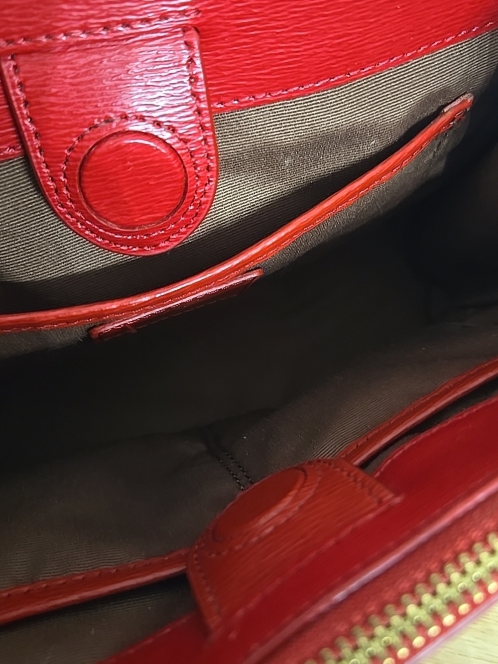 Ralph Lauren Mini Newbury double zip satchel bag Red - Picture 6 of 16